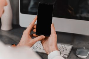 smartphone with black screen